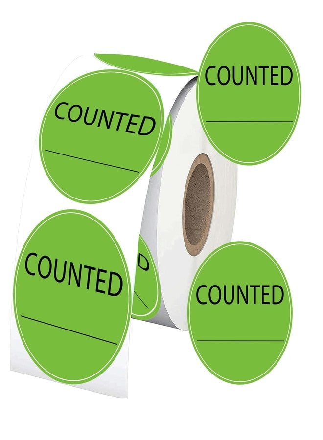 wootile Counted Stickers 2 Inch Counted Inventory Control Labels 500 Pcs Counted Shipping Labels Round Circle Counted Stickers for Round Adhesive Writable Inventory Control Shipping and Inventory (Green) - Image 1